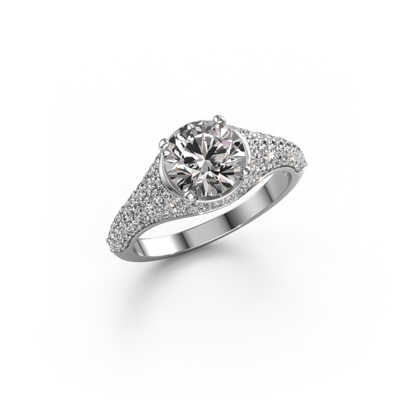 Image of Engagement ring Lovella 585 white gold Lab grown diamond 1.929 crt
