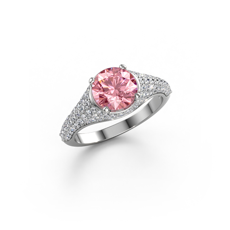 Bild von Verlobungsring Lovella 585 Weißgold Rosa Labordiamant 7 mm