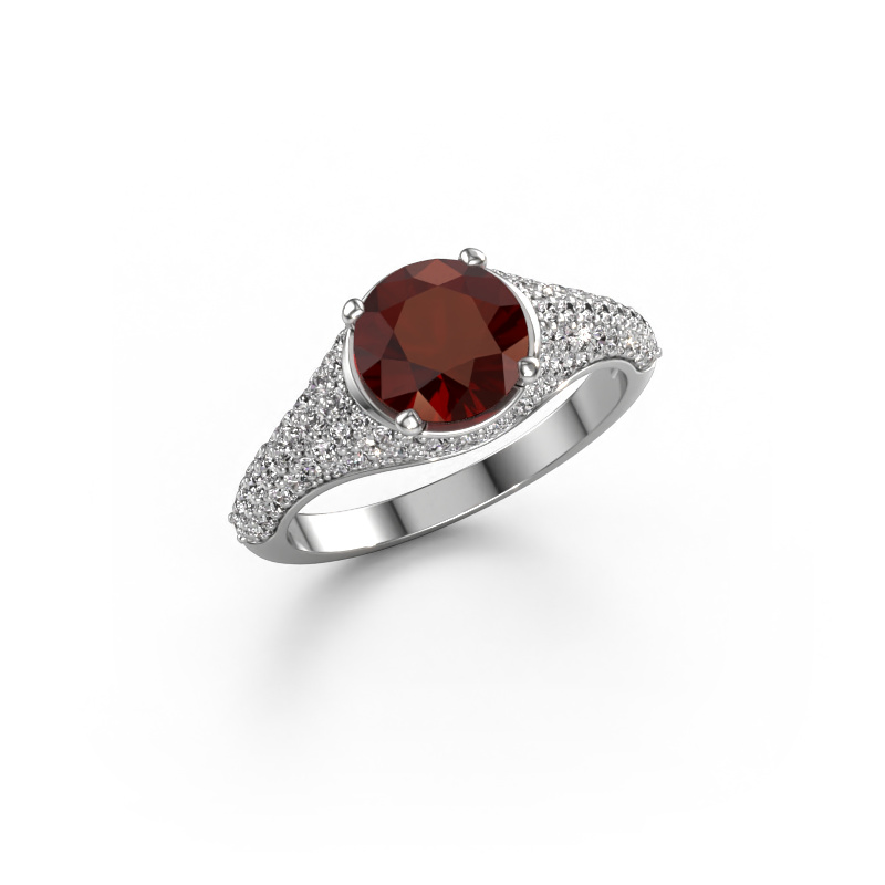 Image of Engagement ring Lovella 585 white gold Garnet 7 mm