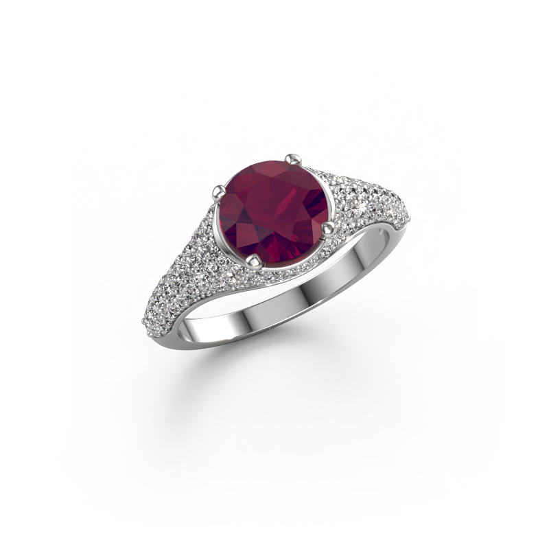 Image of Engagement ring Lovella 950 platinum Rhodolite 7 mm