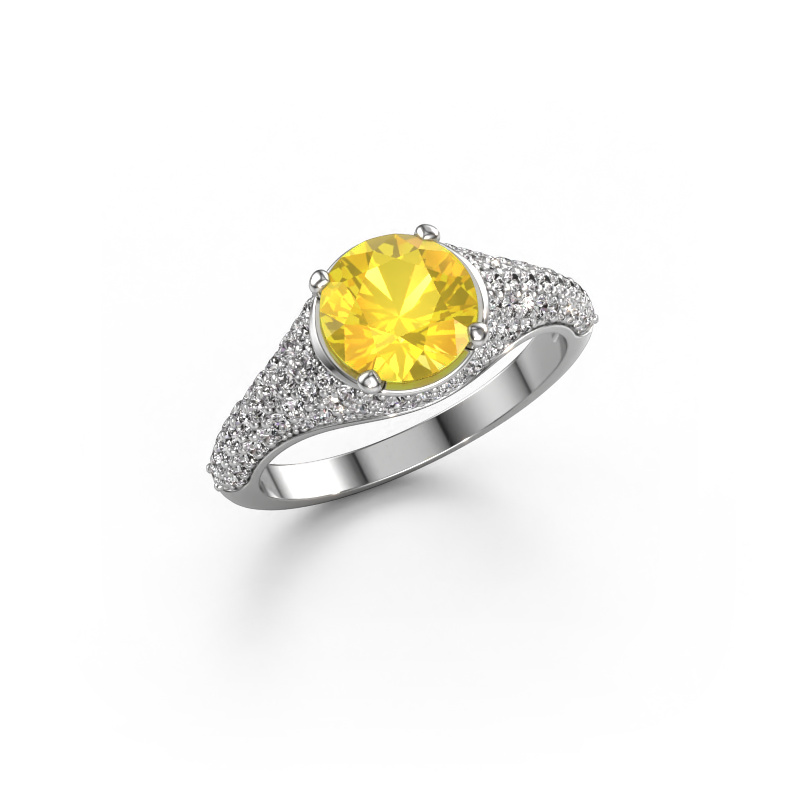 Image of Engagement ring Lovella 950 platinum Yellow sapphire 7 mm