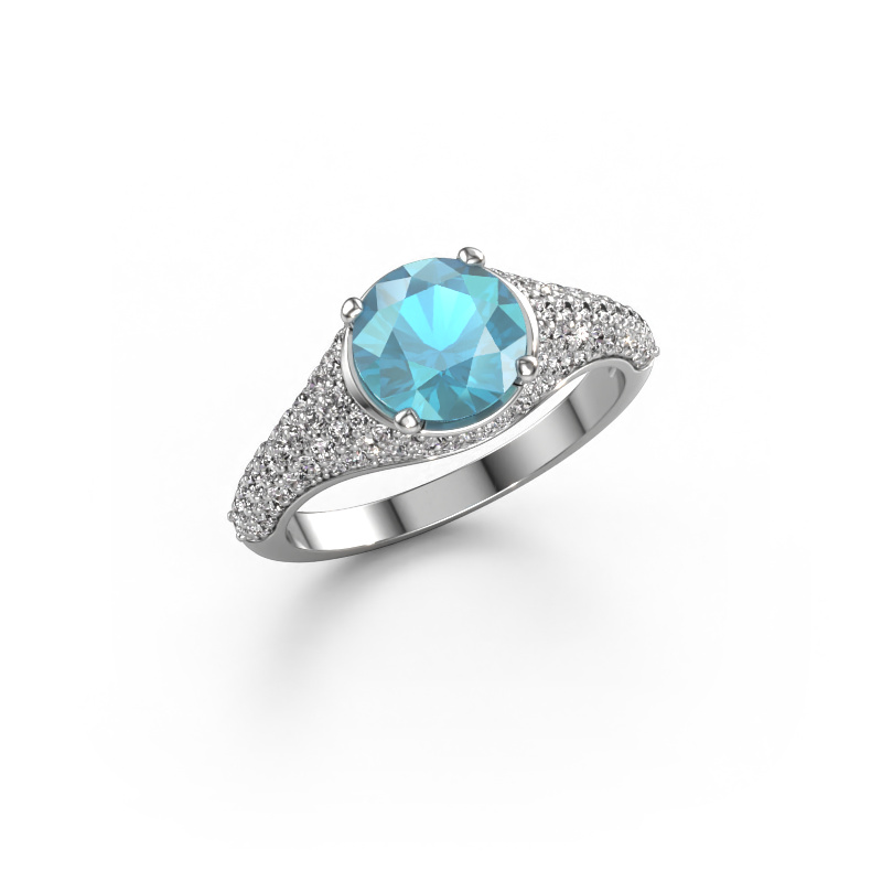Image of Engagement ring Lovella 950 platinum Blue topaz 7 mm