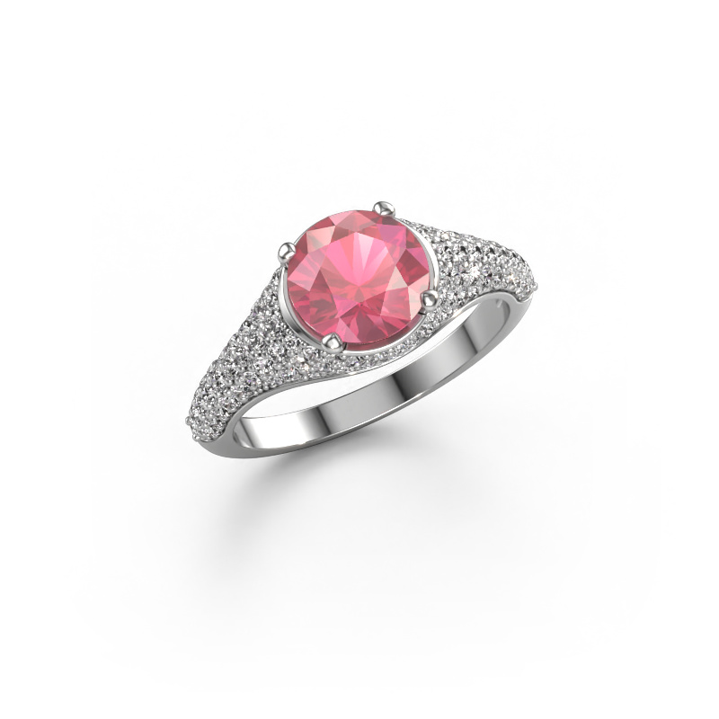 Image of Engagement ring Lovella 950 platinum Tourmaline pink 7 mm