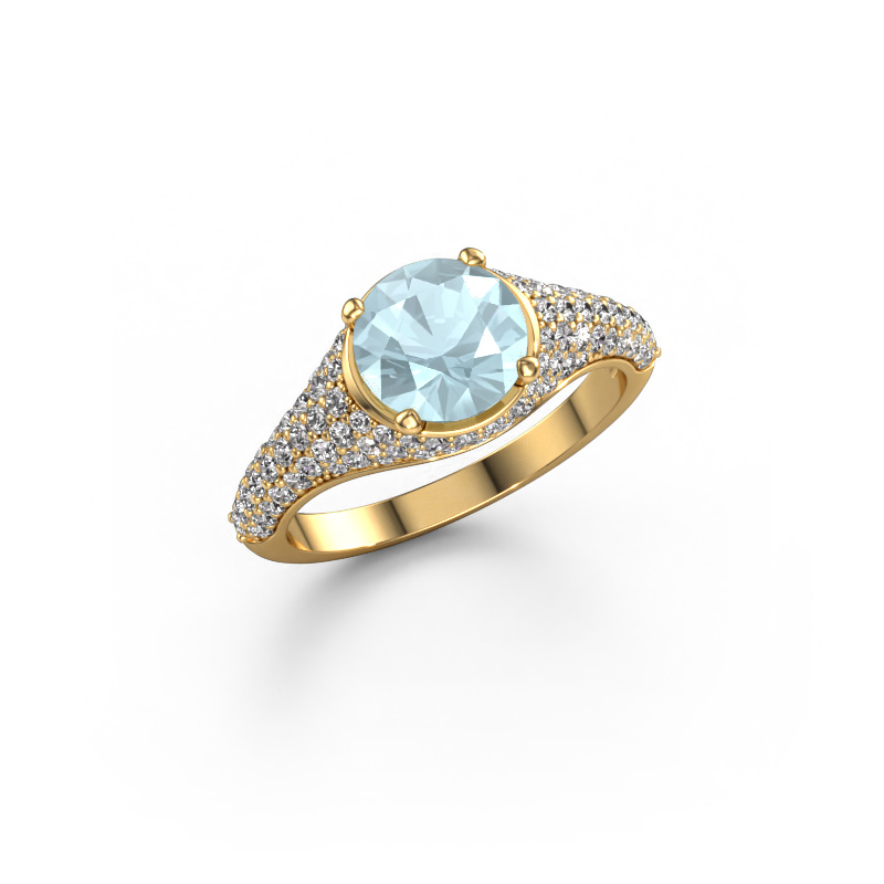Image of Engagement ring Lovella 585 gold Aquamarine 7 mm