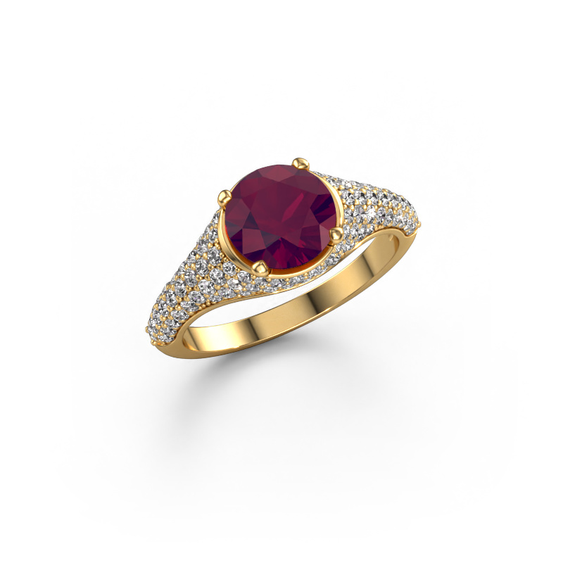 Image of Engagement ring Lovella 585 gold Rhodolite 7 mm
