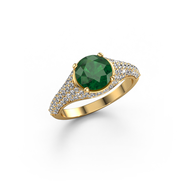 Image of Engagement ring Lovella 585 gold Emerald 7 mm