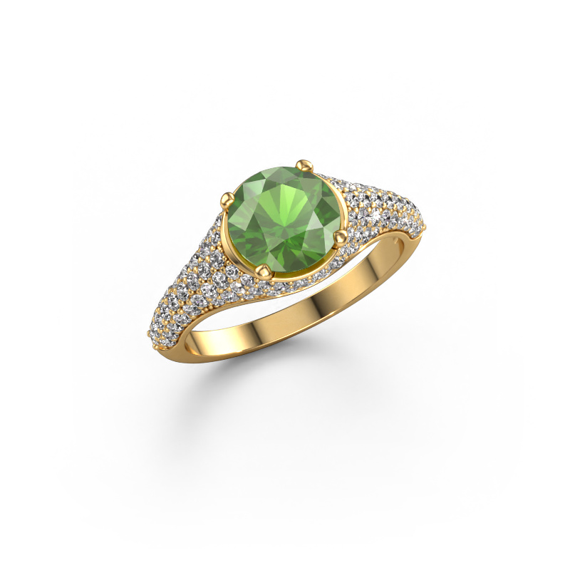 Image de Bague de fiançailles Lovella 585 or jaune Vert tourmaline 7 mm