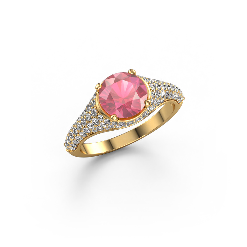 Image of Engagement ring Lovella 585 gold Tourmaline pink 7 mm