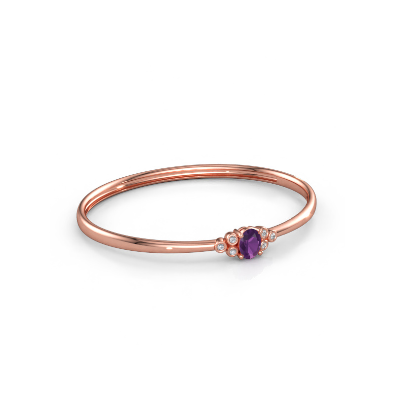Immagine di Bracciale rigido Lucy 585 oro rosa Ametista 8x6 mm