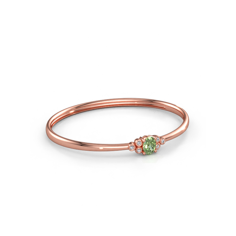Bild av Armring Lucy 585 roséguld Grön labbodlad diamant 8x6 mm