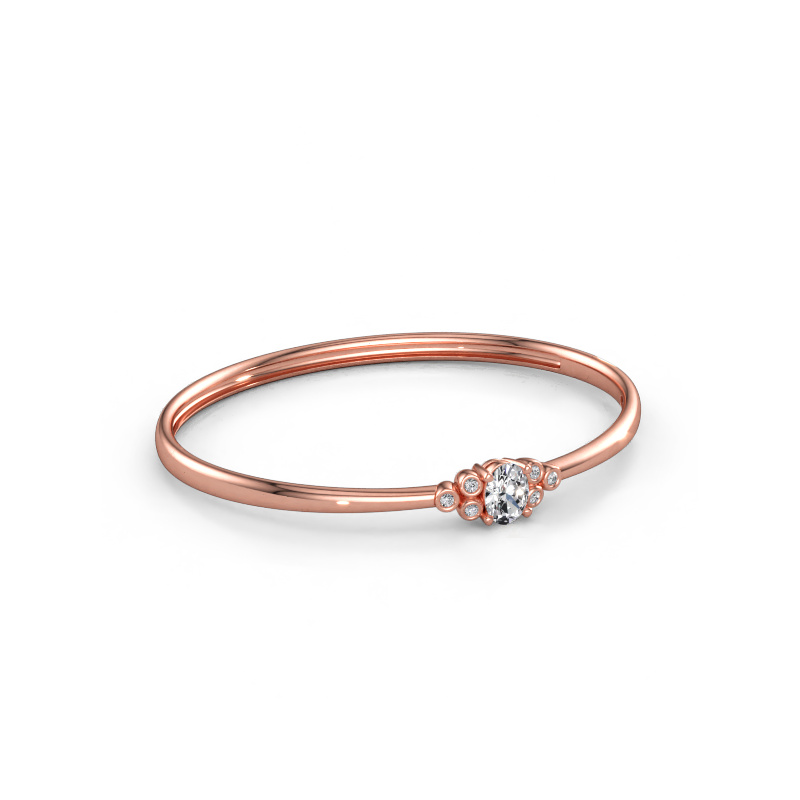 Immagine di Bracciale rigido Lucy 585 oro rosa Diamante a tua scelta 8x6 mm