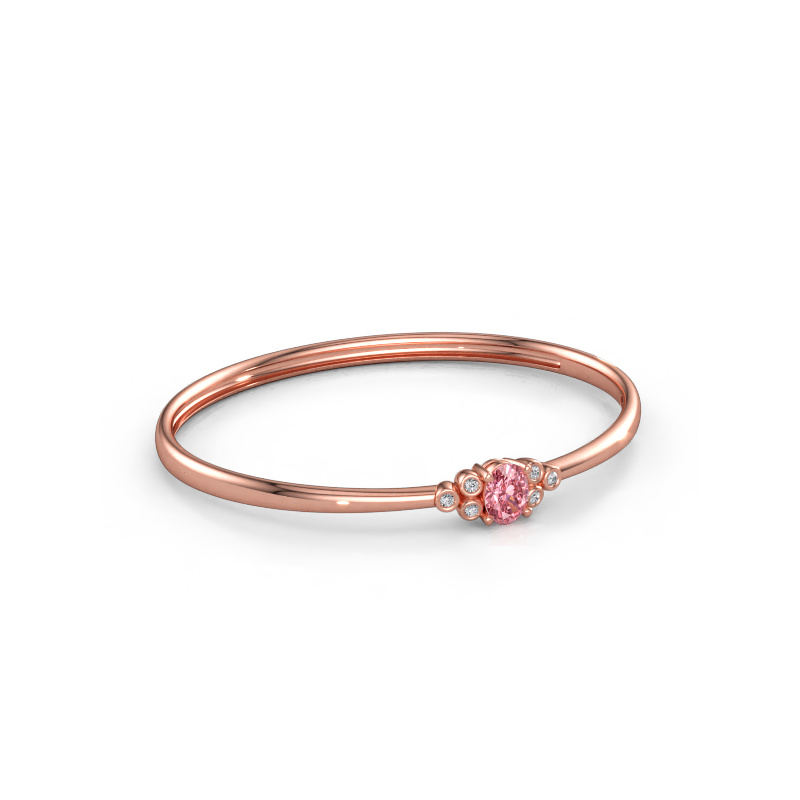 Immagine di Bracciale rigido Lucy 585 oro rosa Diamante lab grown rosa 8x6 mm
