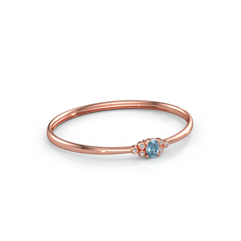 Immagine di Bracciale rigido Lucy 585 oro rosa Diamante lab grown blu 8x6 mm