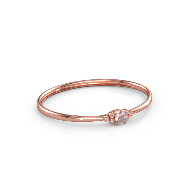 Bild av Armring Lucy 585 roséguld Champagnefärgad morganit 8x6 mm
