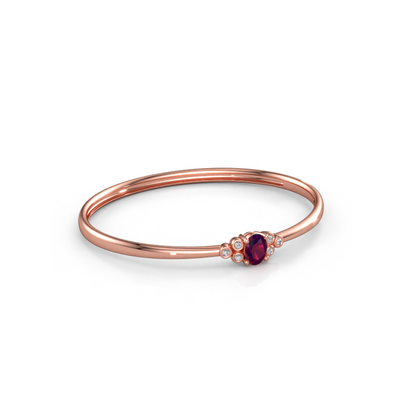 Immagine di Bracciale rigido Lucy 585 oro rosa Rodolite 8x6 mm