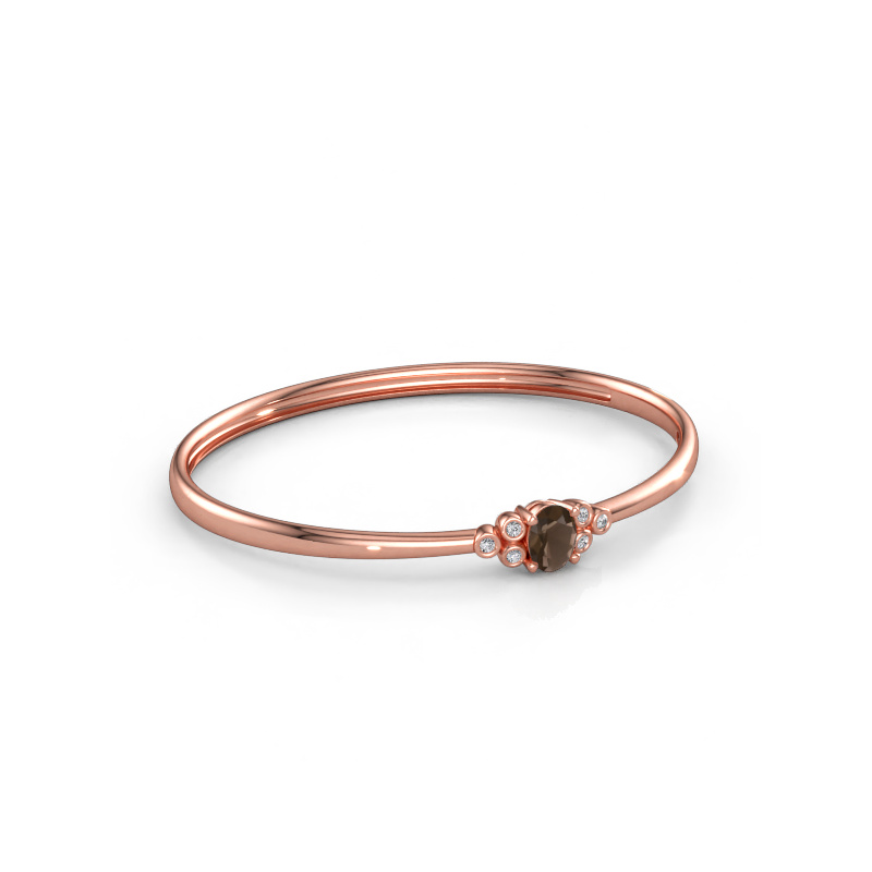 Immagine di Bracciale rigido Lucy 585 oro rosa Quarzo fumé 8x6 mm
