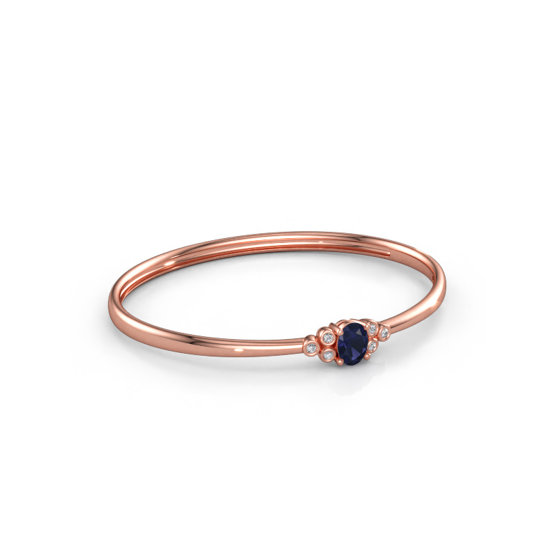 Immagine di Bracciale rigido Lucy 585 oro rosa Zaffiro 8x6 mm