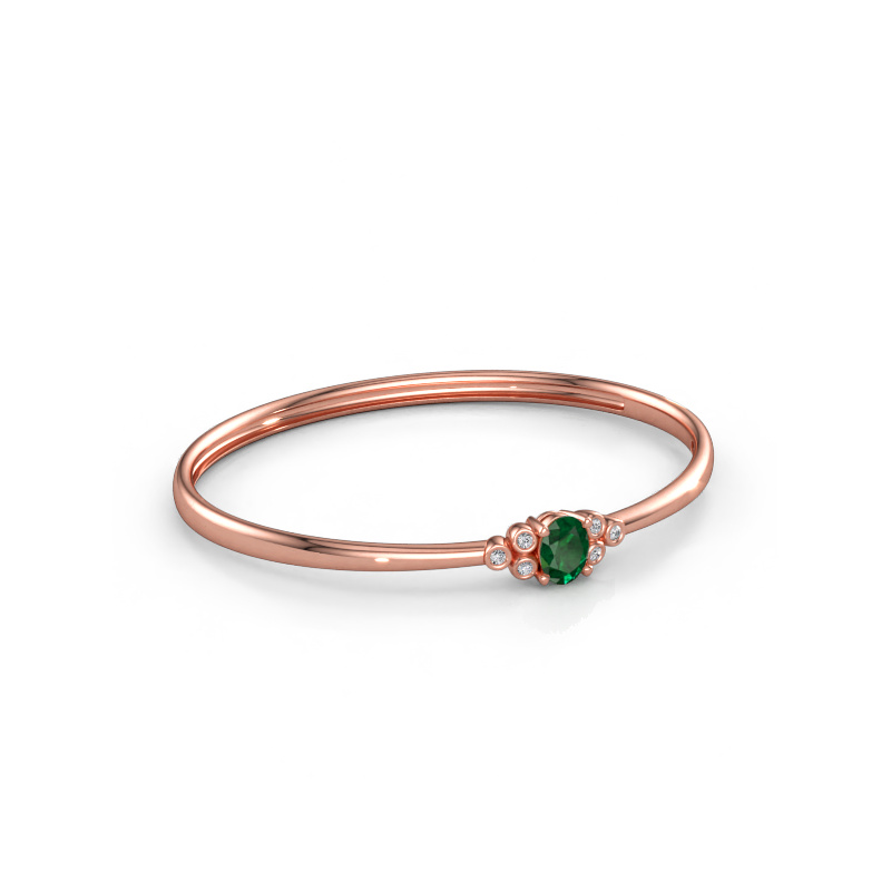 Bild av Armring Lucy 585 roséguld Smaragd 8x6 mm