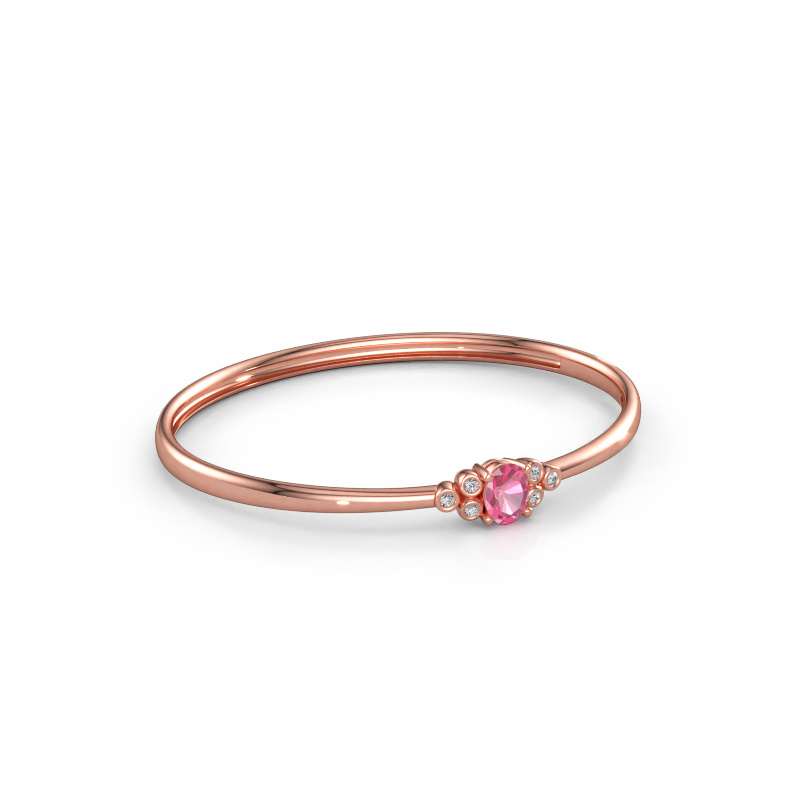 Immagine di Bracciale rigido Lucy 585 oro rosa Zaffiro rosa 8x6 mm