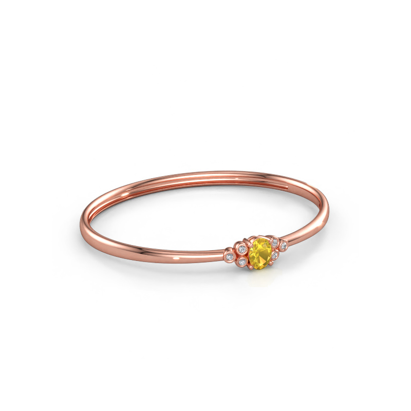 Immagine di Bracciale rigido Lucy 585 oro rosa Zaffiro giallo 8x6 mm