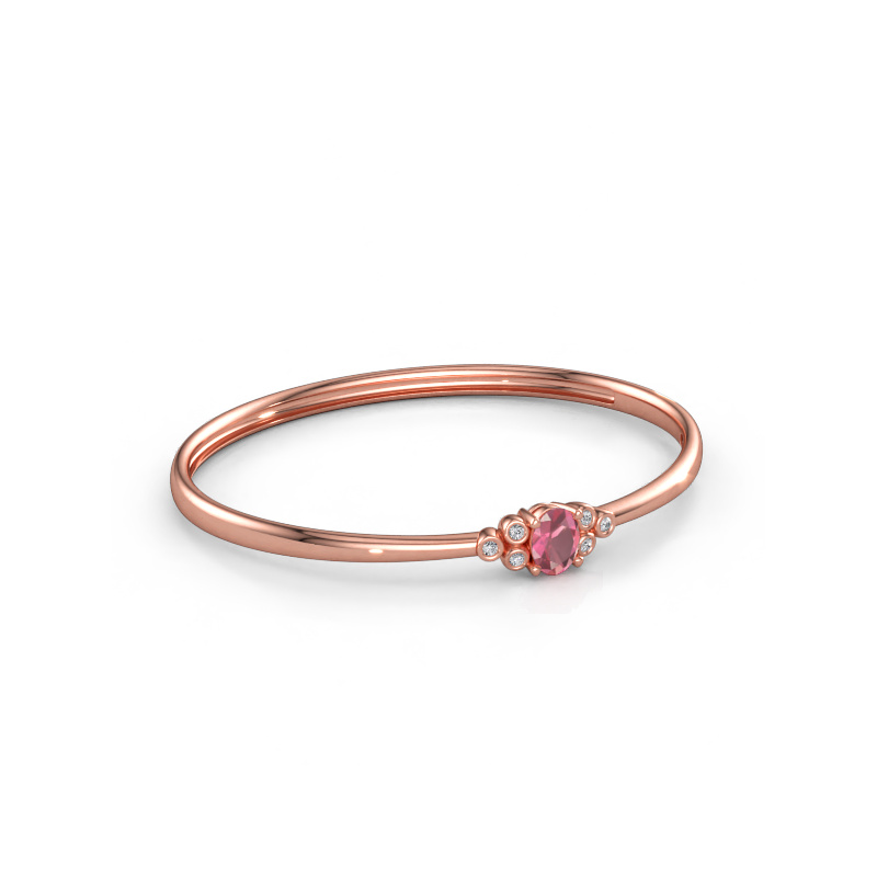 Immagine di Bracciale rigido Lucy 585 oro rosa Tormalina rosa 8x6 mm