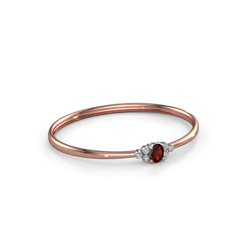 Image of Bangle Lucy 585 rose gold Garnet 8x6 mm