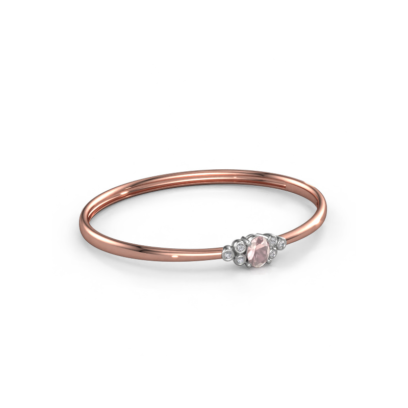 Image of Bangle Lucy 585 rose gold Morganite champagne 8x6 mm