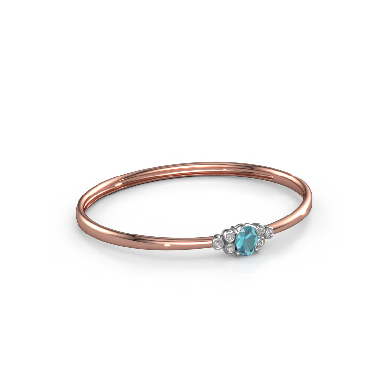 Bild von Armreif Lucy 585 Roségold Blau Topas 8x6 mm
