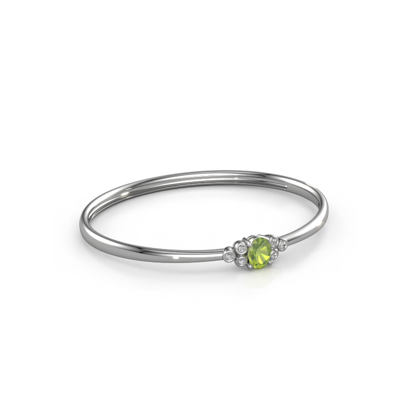 Image of Bangle Lucy 585 white gold Peridot 8x6 mm