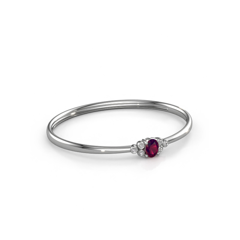 Image of Bangle Lucy 585 white gold Rhodolite 8x6 mm