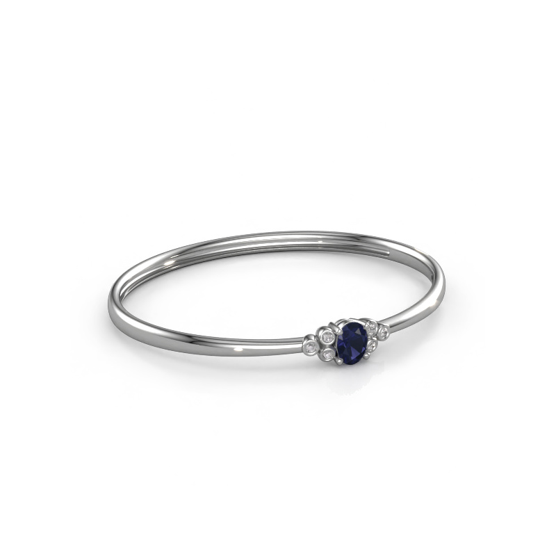 Image of Bangle Lucy 585 white gold Sapphire 8x6 mm