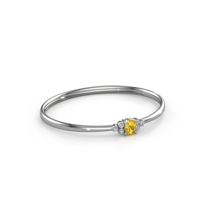 Image of Bangle Lucy 585 white gold Yellow sapphire 8x6 mm