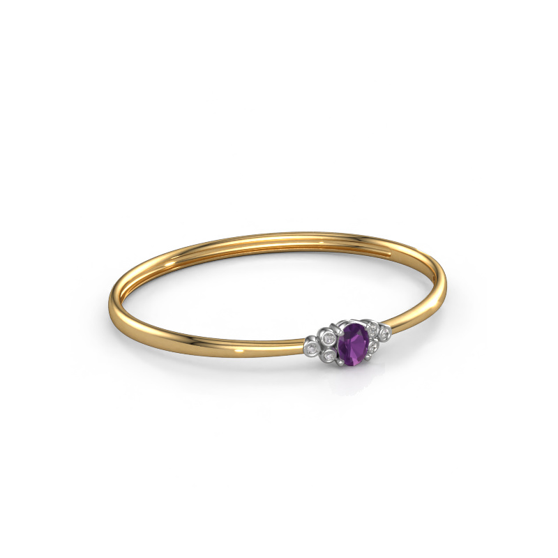 Image of Bangle Lucy 585 gold Amethyst 8x6 mm