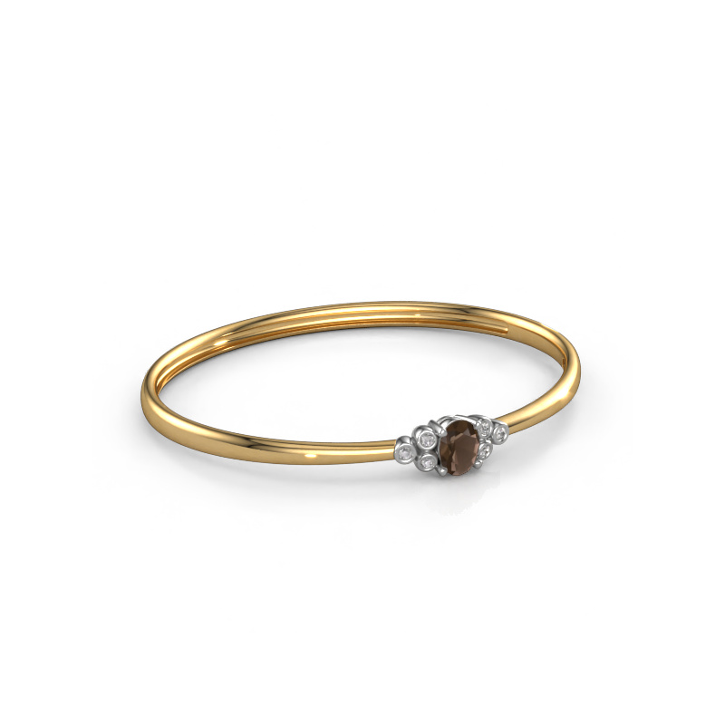 Image of Bangle Lucy 585 gold Smokey quartz 8x6 mm