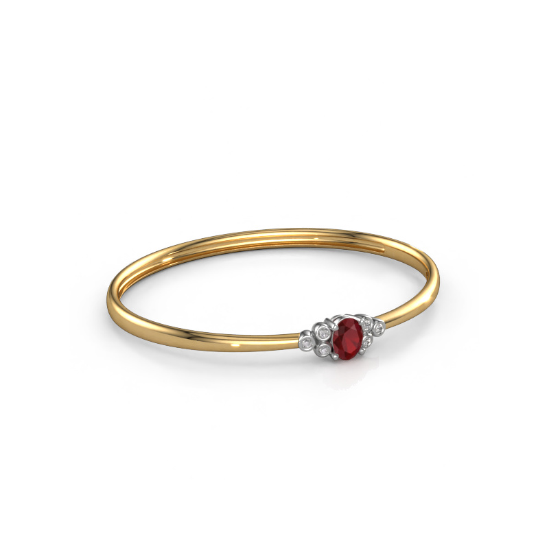 Image of Bangle Lucy 585 gold Ruby 8x6 mm