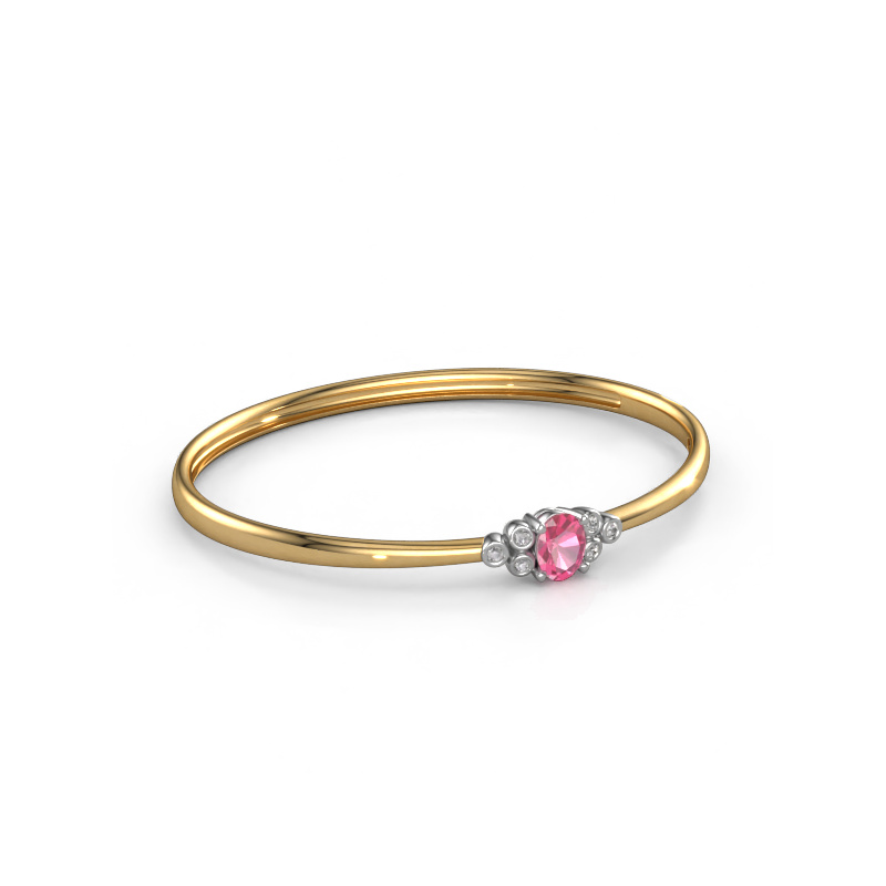 Bild von Armreif Lucy 585 Gold Pink Saphir 8x6 mm