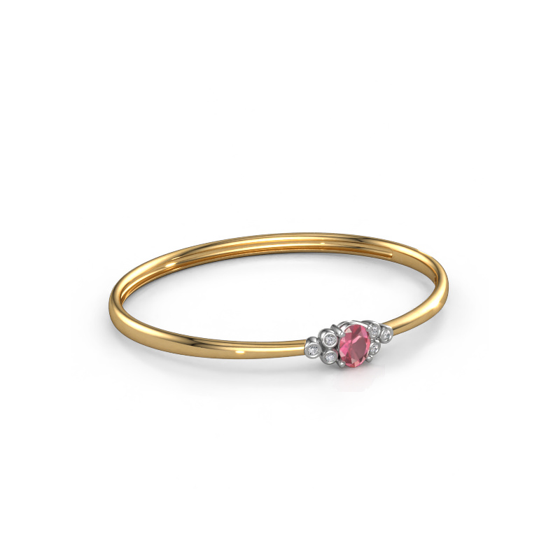 Image of Bangle Lucy 585 gold Tourmaline pink 8x6 mm