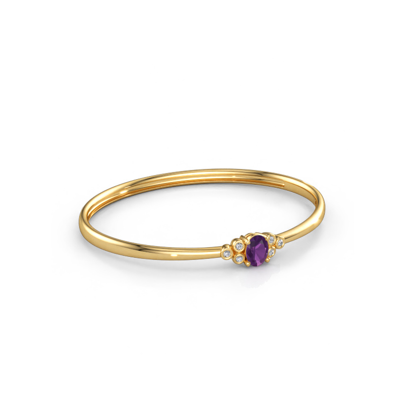 Immagine di Bracciale rigido Lucy 585 oro Ametista 8x6 mm