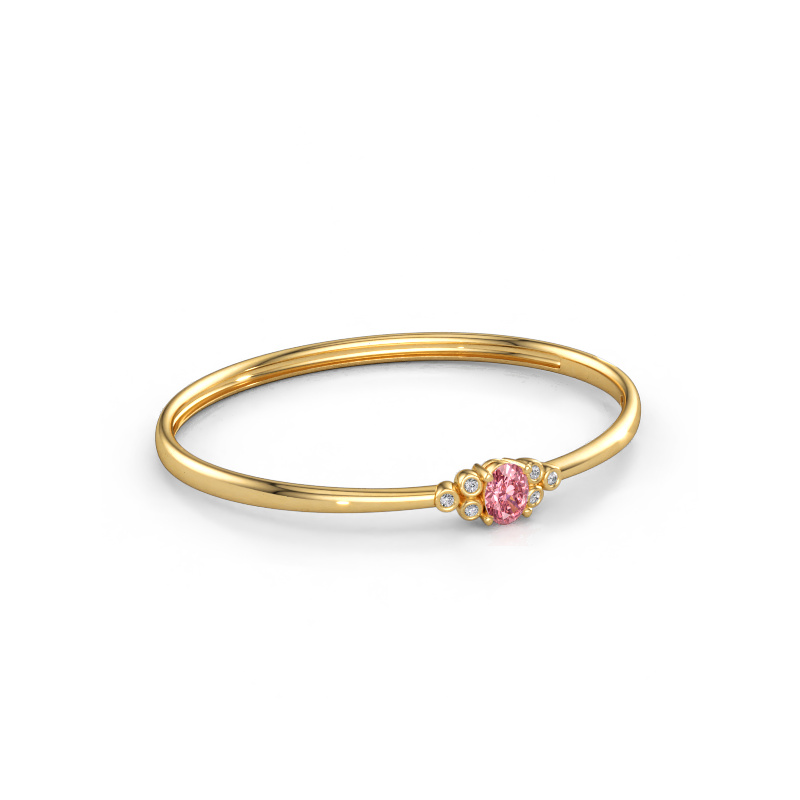 Immagine di Bracciale rigido Lucy 585 oro Diamante lab grown rosa 8x6 mm
