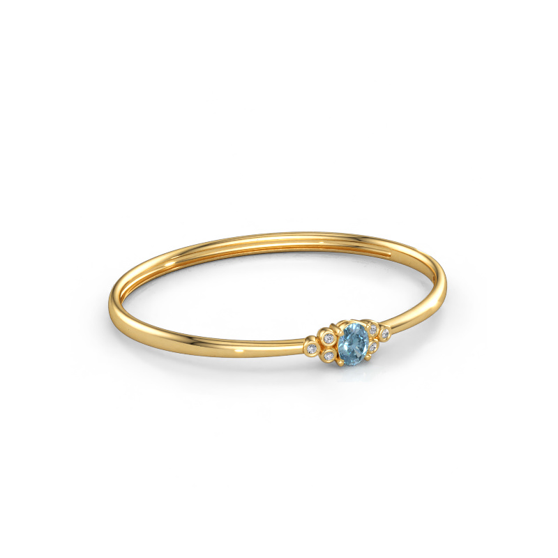 Bild av Armring Lucy 585 gult guld Blå labbodlad diamant 8x6 mm