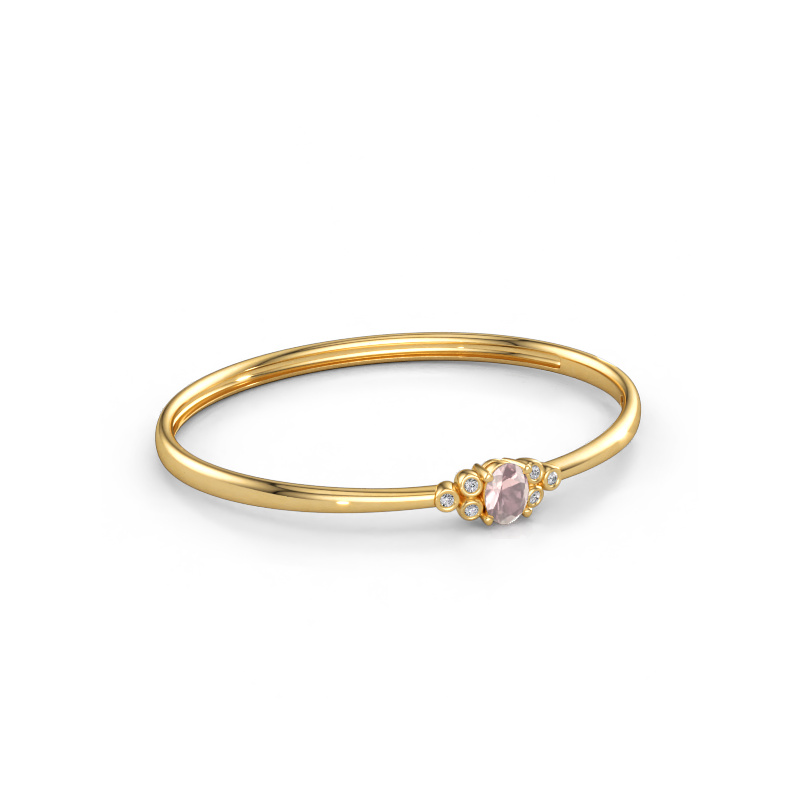 Immagine di Bracciale rigido Lucy 585 oro Morganite champagne 8x6 mm