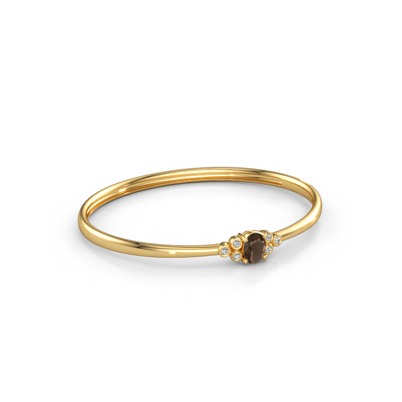 Immagine di Bracciale rigido Lucy 585 oro Quarzo fumé 8x6 mm