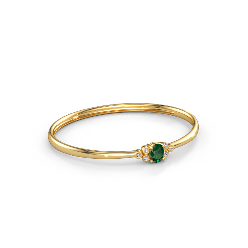 Immagine di Bracciale rigido Lucy 585 oro Smeraldo 8x6 mm