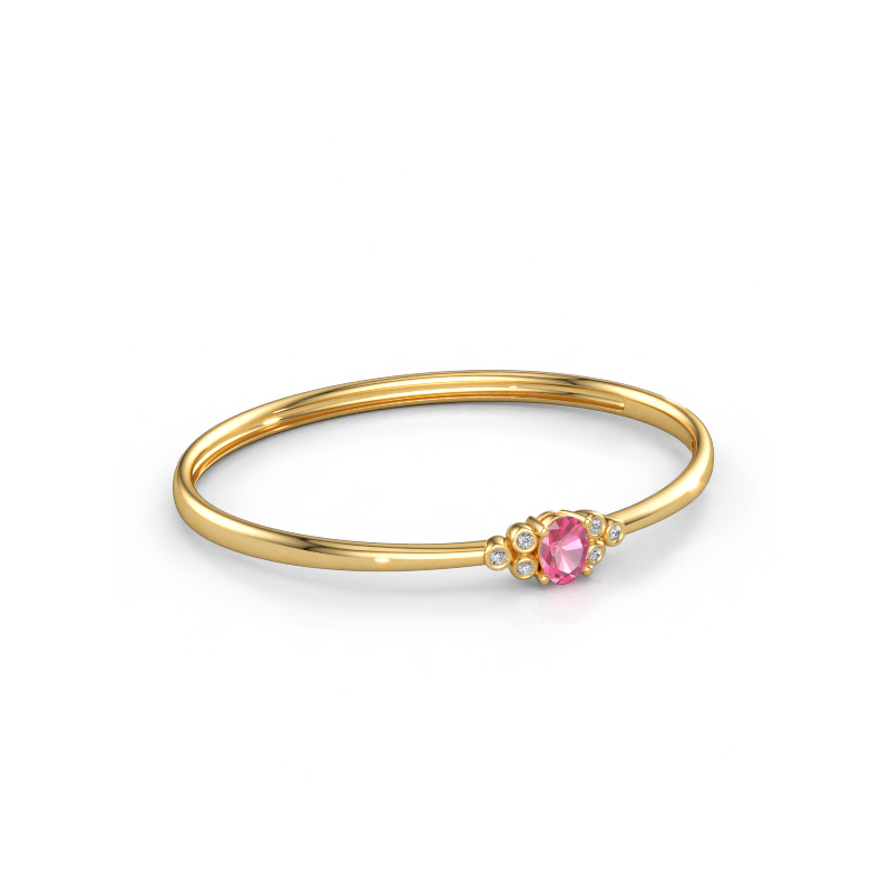 Imagen de Brazalete Lucy 585 oro Zafiro rosa 8x6 mm