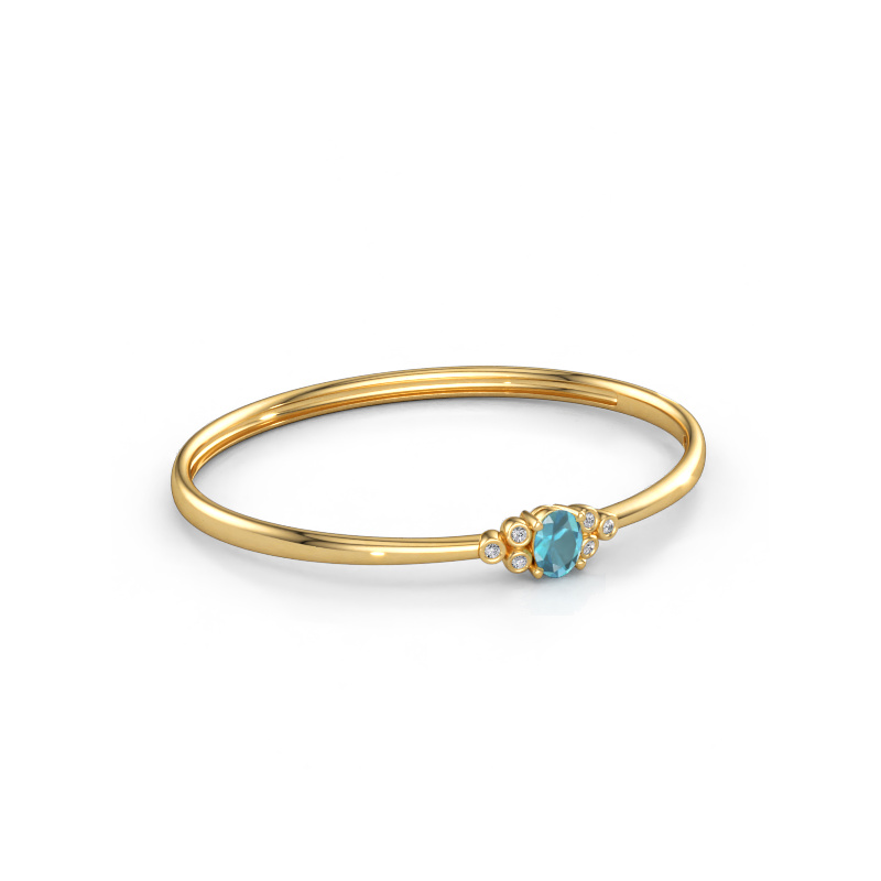 Bild av Armring Lucy 585 gult guld Blå topas 8x6 mm