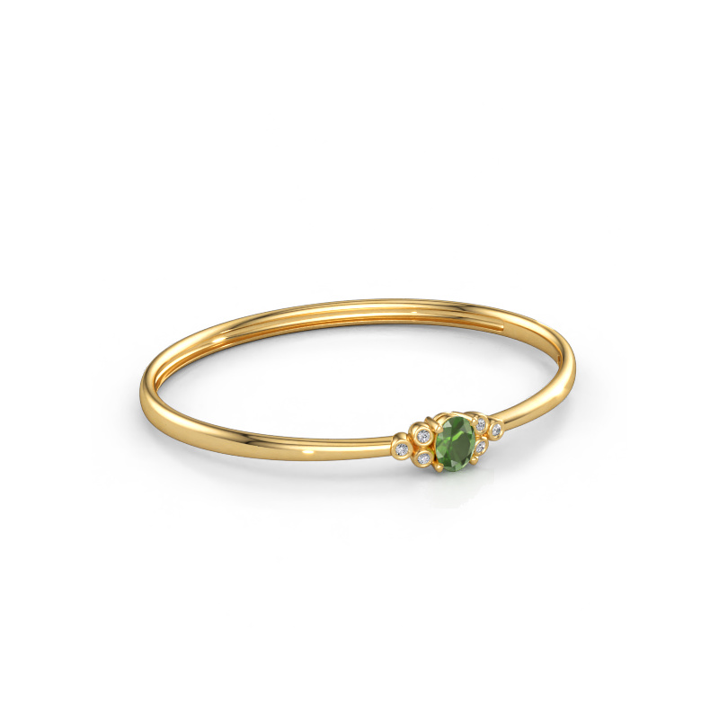 Bild von Armreif Lucy 585 Gold Turmalin grün 8x6 mm