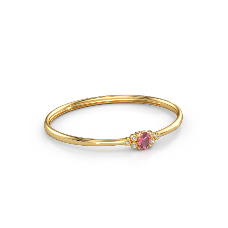 Immagine di Bracciale rigido Lucy 585 oro Tormalina rosa 8x6 mm