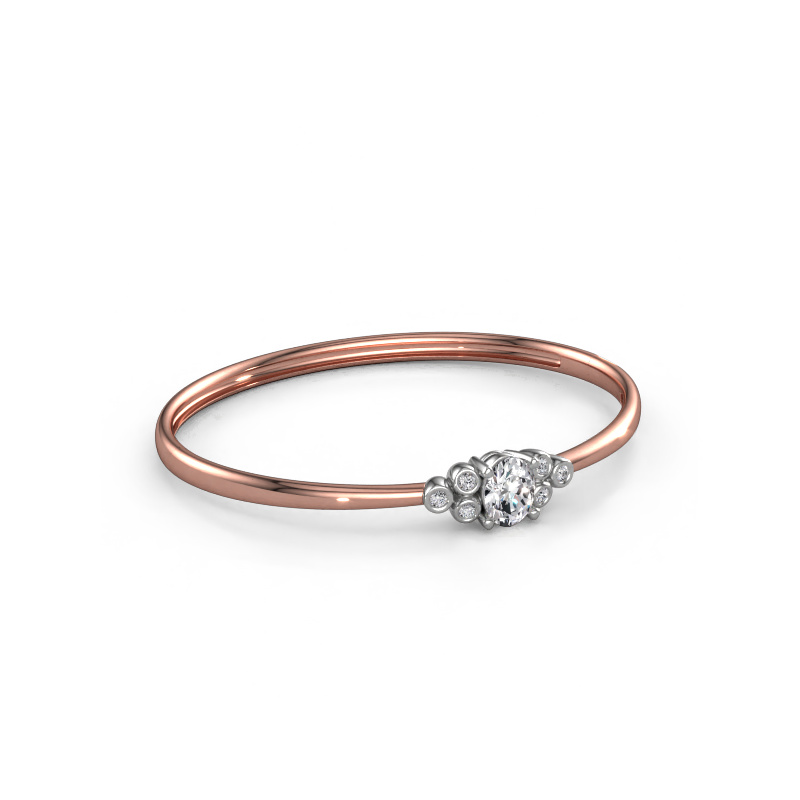Image de Bracelet jonc Lucy 585 or rose Diamant synthétique 1.98 crt