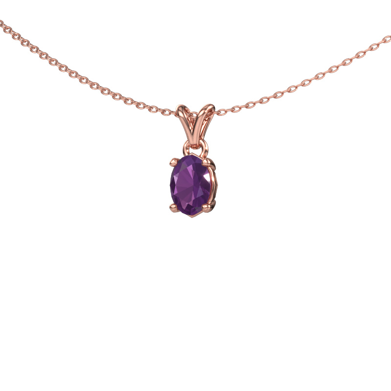 Image of Pendant Lucy 1 585 rose gold Amethyst 7x5 mm