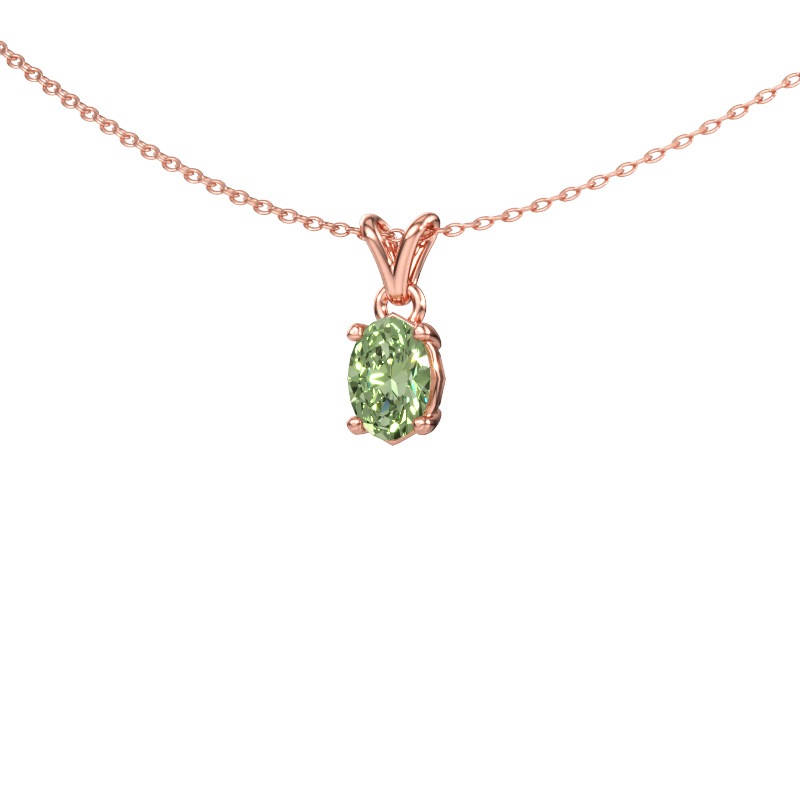 Bild av Hänge Lucy 1 585 roséguld Grön labbodlad diamant 7x5 mm